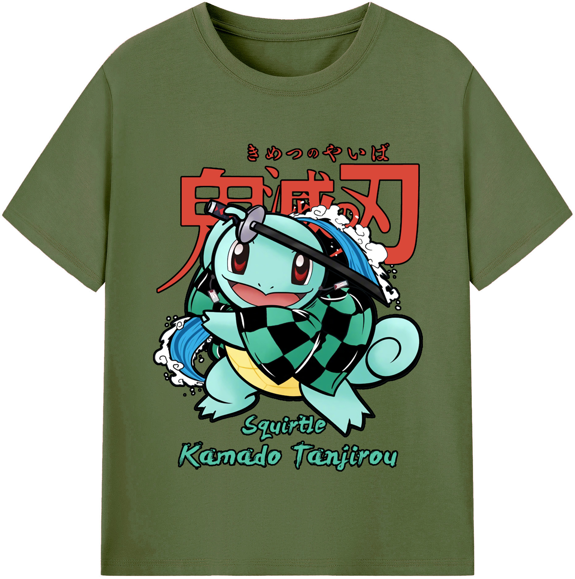 （画像用） 鬼滅の刃 竈門 炭治郎／かまど たんじろう Kamado Tanjirou 綿100％半袖Tシャツ（フロントプリント）